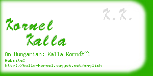 kornel kalla business card